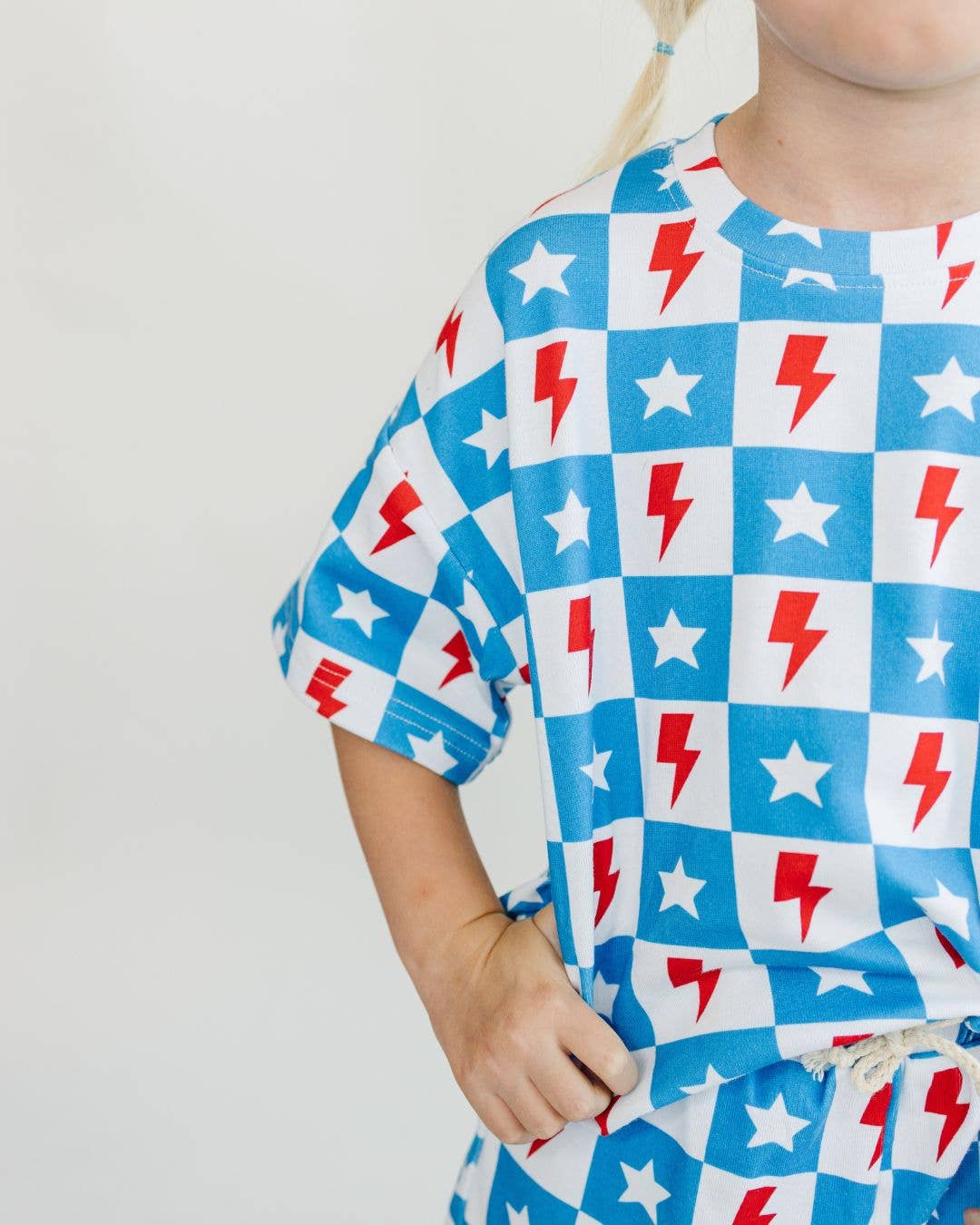 4th of July Kids Shorts Set | Checks & Stars