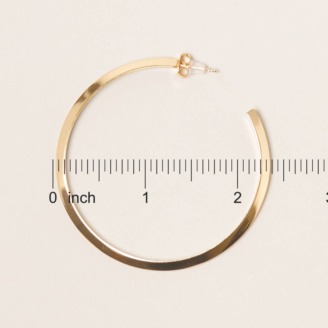 Gold Dipped Post Hoop Earrings
