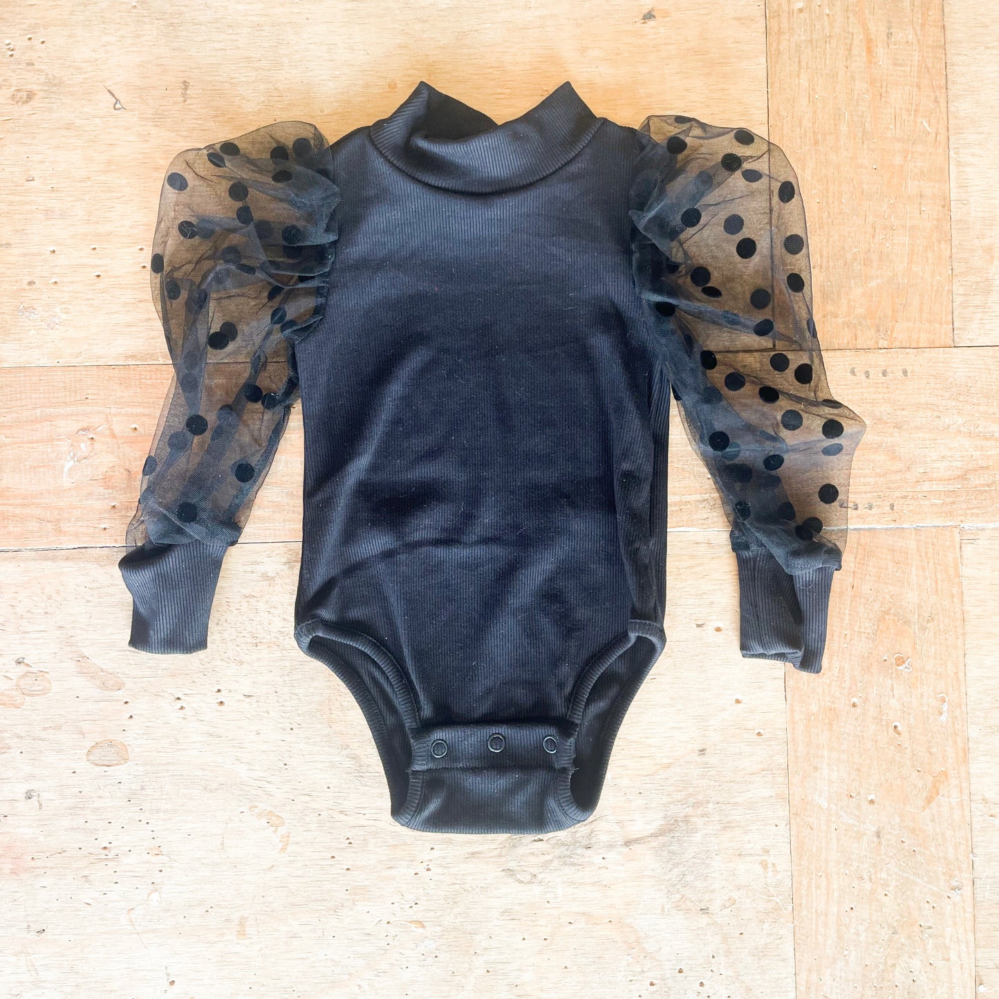 Mesh Mock Puff Sleeve Onesie