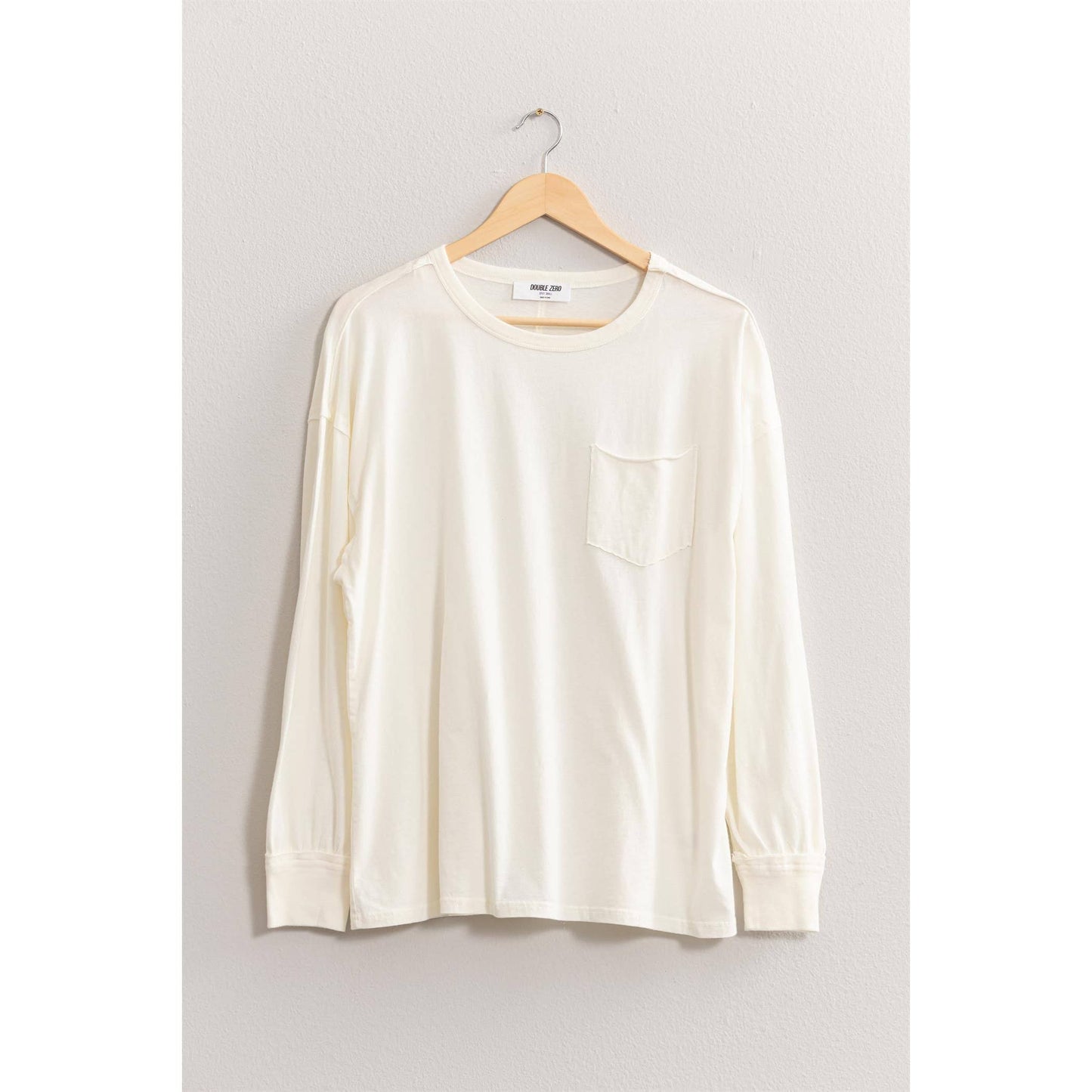 CREME LONG SLEEVE POCKET TEE