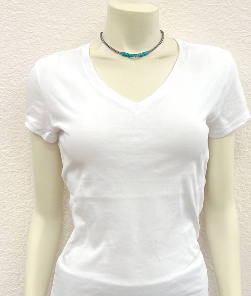 735790, Handmade 15" 4mm Rondelle Gemstone Necklace