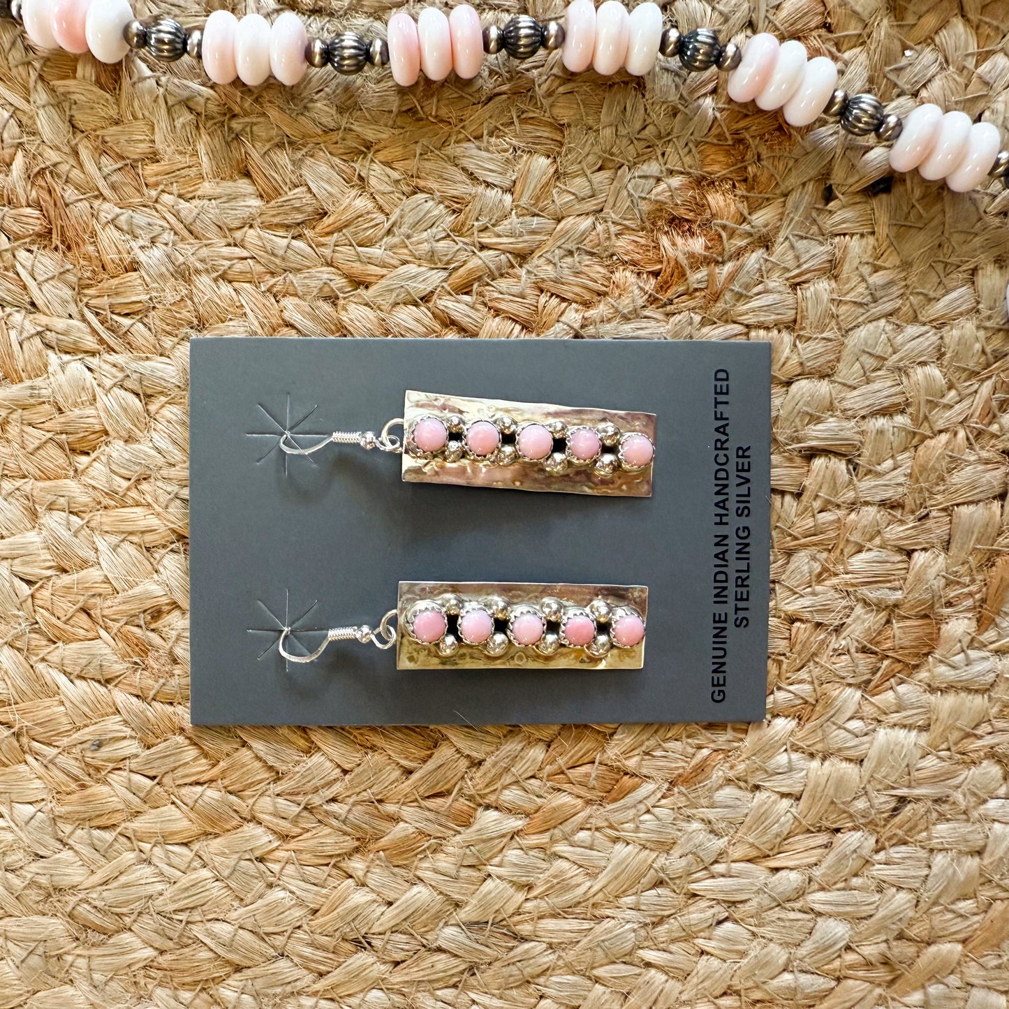 handmade pink conch earring