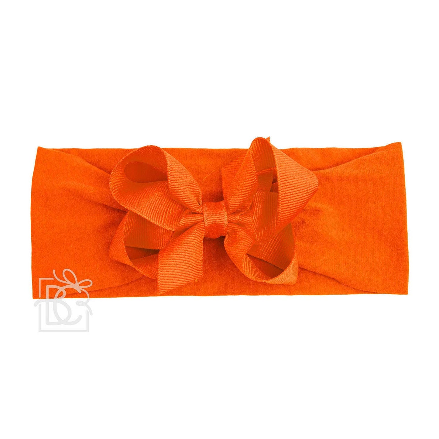 WIDE PANTYHOSE HEADBAND W/CLASSIC GROSGRAIN BOW: 3+ Months / 5.5" Huge / LIGHT PINK