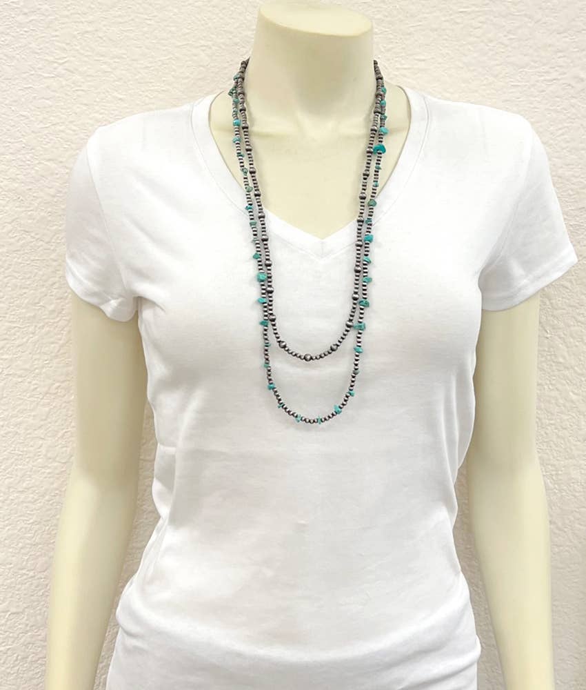 737113, 30" 2-strand Navajo Turquoise Necklace