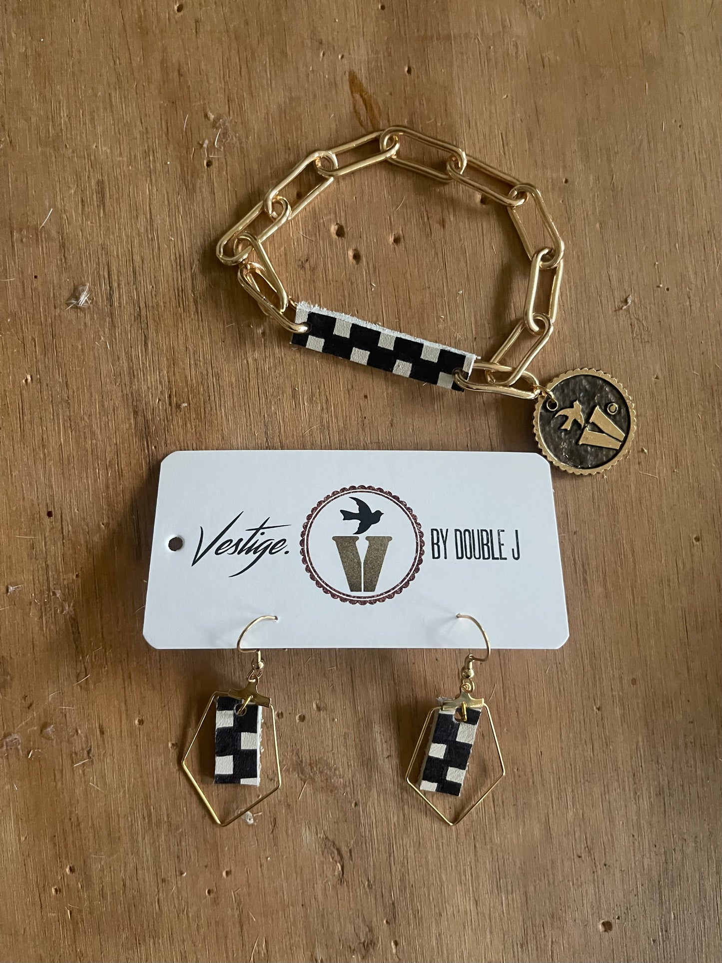 Checkered Leather bracelet