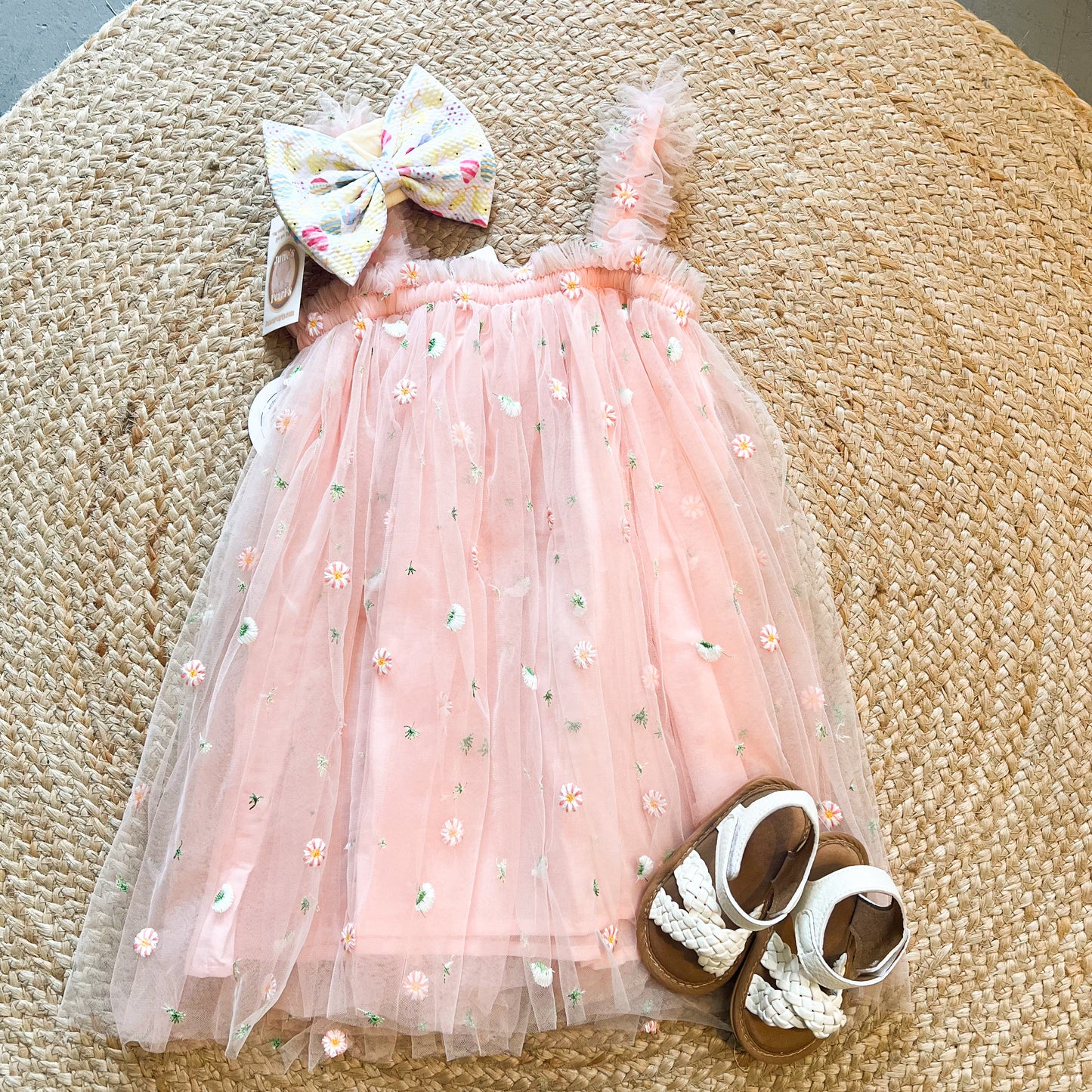 Pink Mesh Daisy Dress