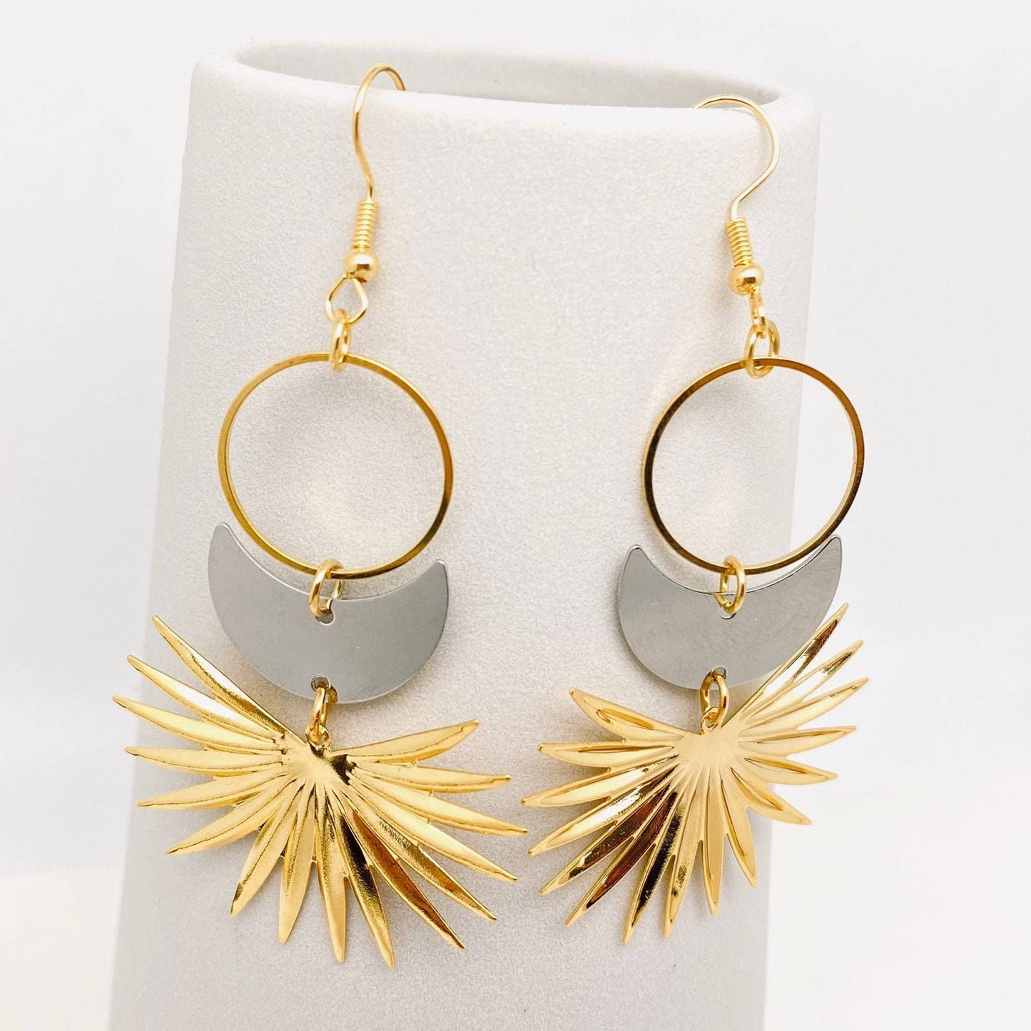 Sun Moon Creative Dangle Earrings - MS