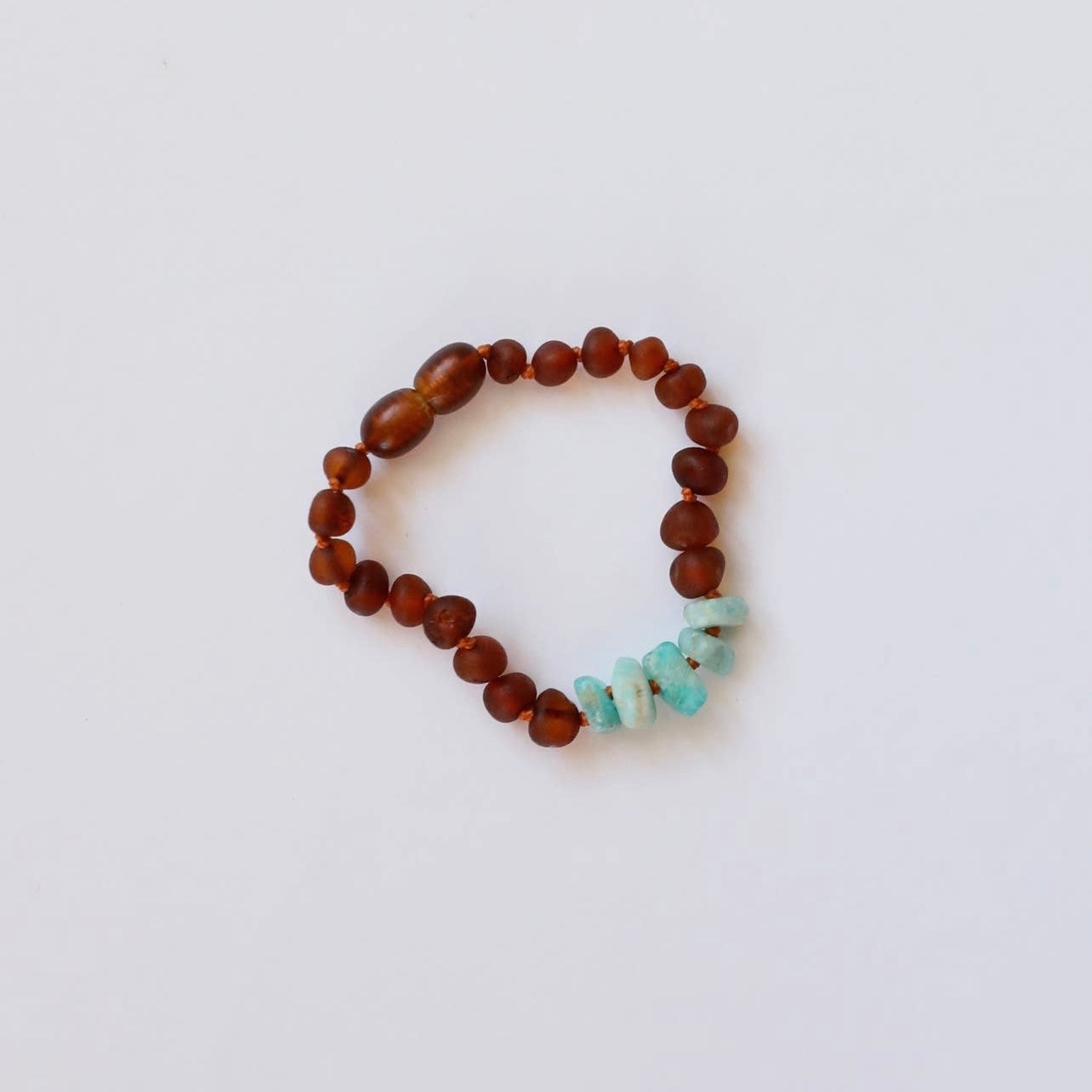 Amber + Amazonite bracelet or anklet