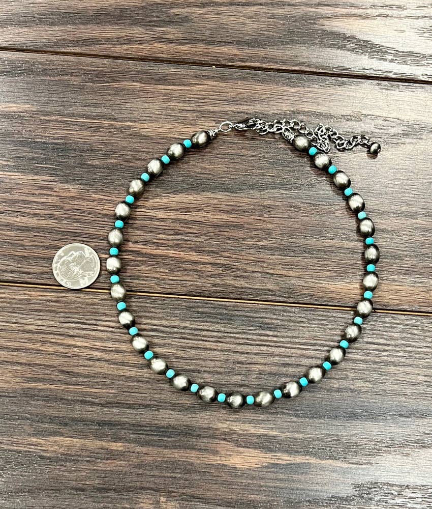 Handmade Oval Navajo Bead Necklace