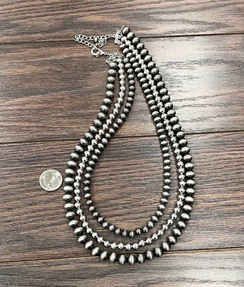 Handmade Silver & Navajo Bead Necklace