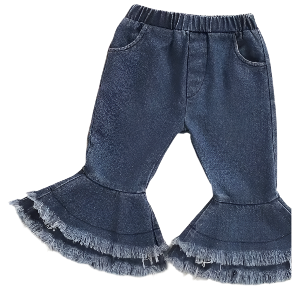 Ruffled denim baby bells