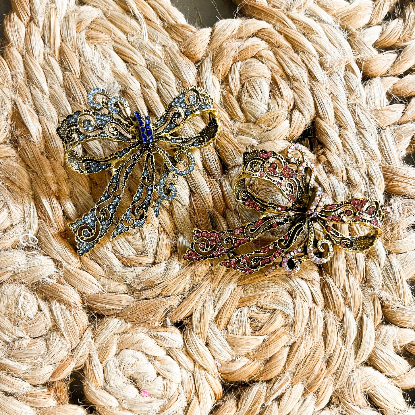 Jeweled Bow Brooch