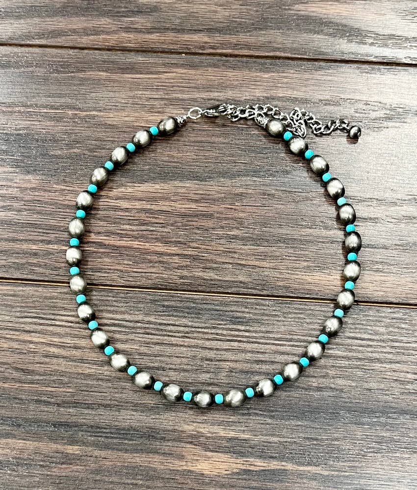 Handmade Oval Navajo Bead Necklace
