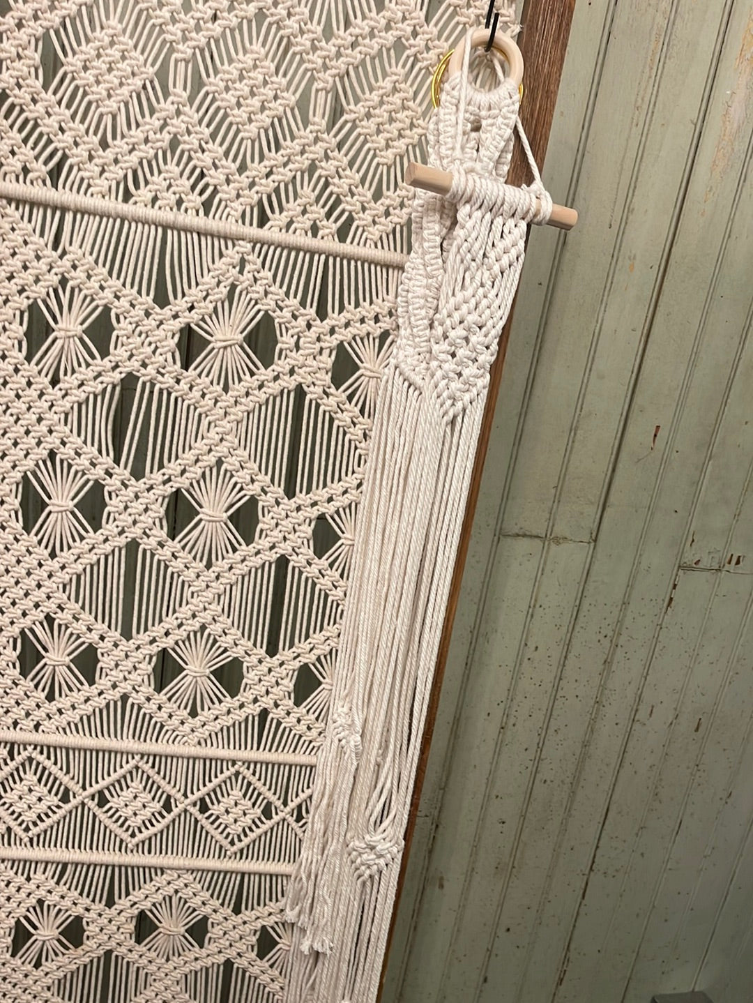 Macrame hat holder