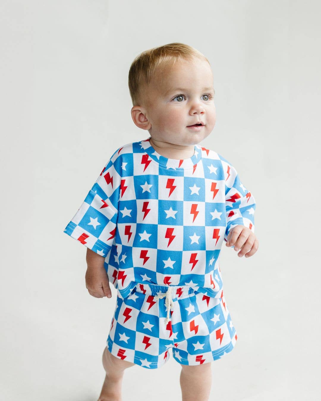 4th of July Kids Shorts Set | Checks & Stars