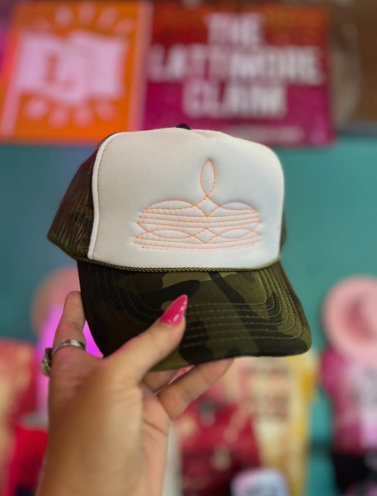 western boot stitch trucker
