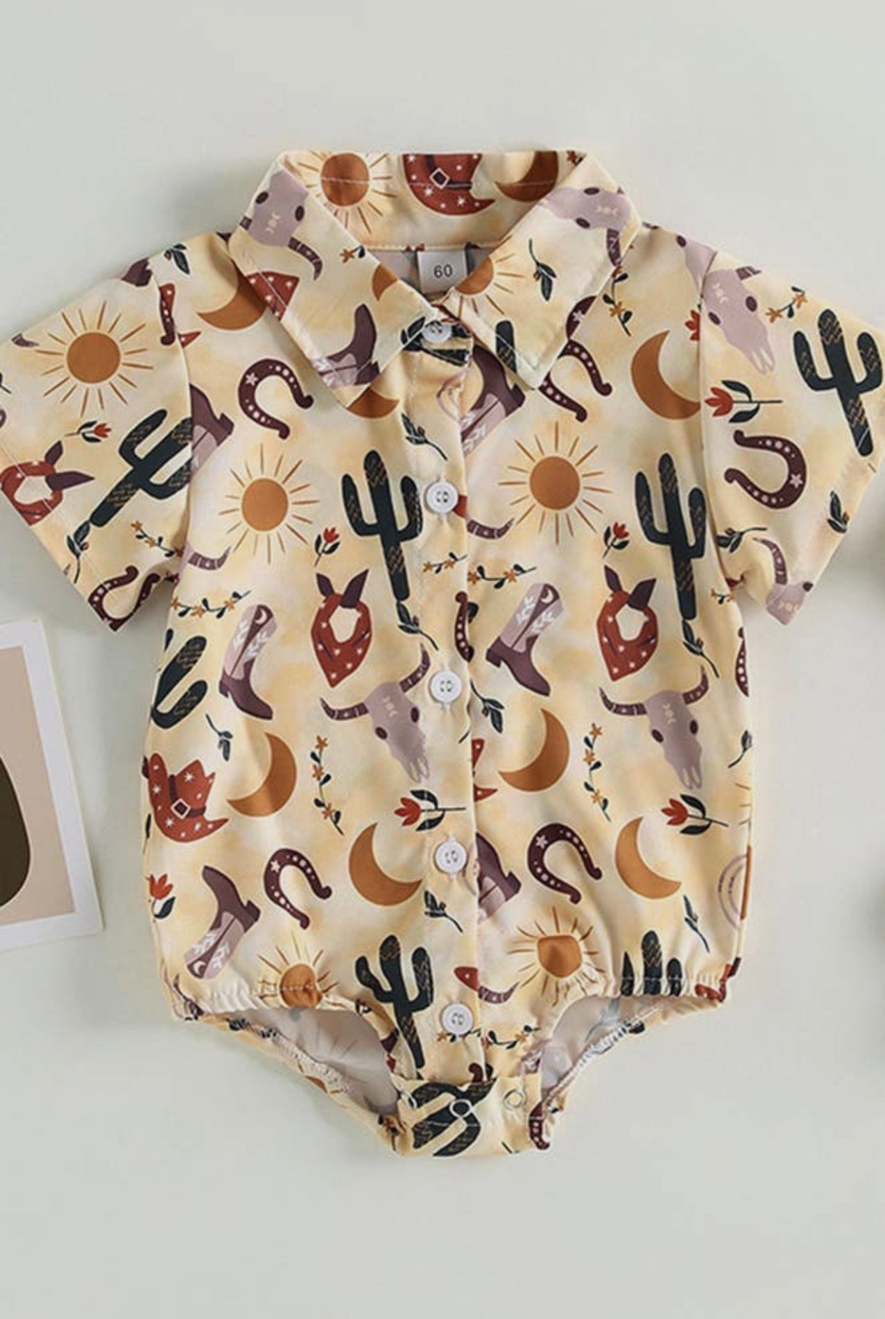 Western Button Down Onesie