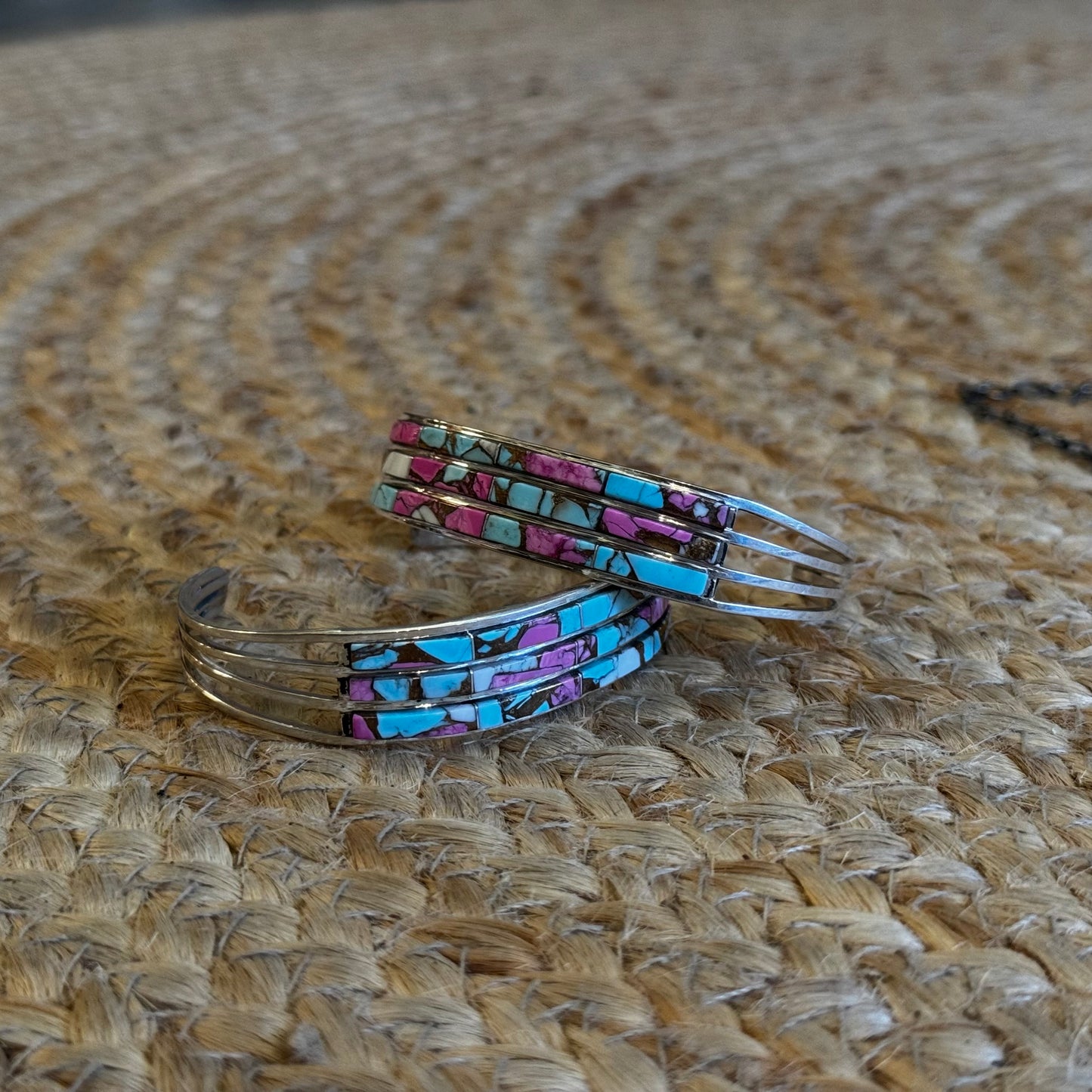 Handmade Cotton Candy Navajo Braclet