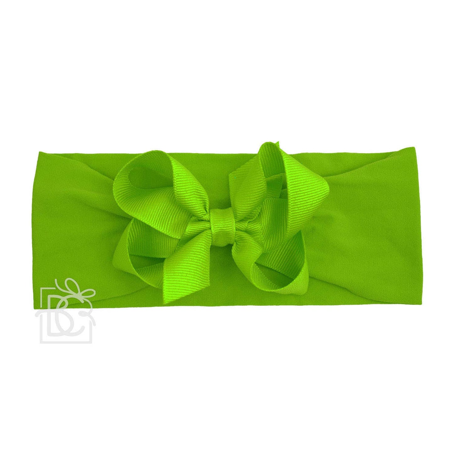 WIDE PANTYHOSE HEADBAND W/CLASSIC GROSGRAIN BOW: 3+ Months / 5.5" Huge / LIGHT PINK