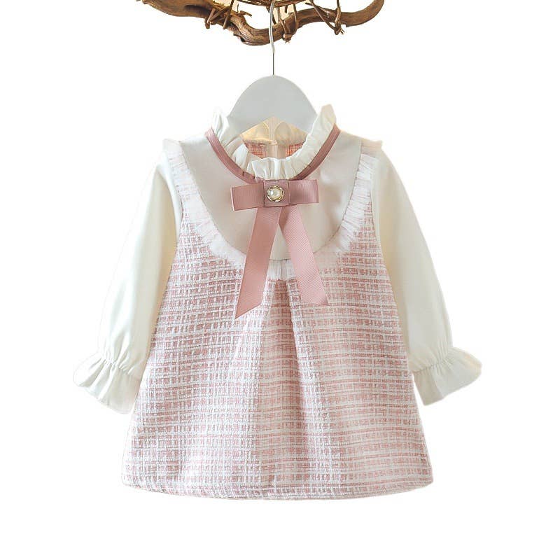 Tweed Bow Pearl Dress