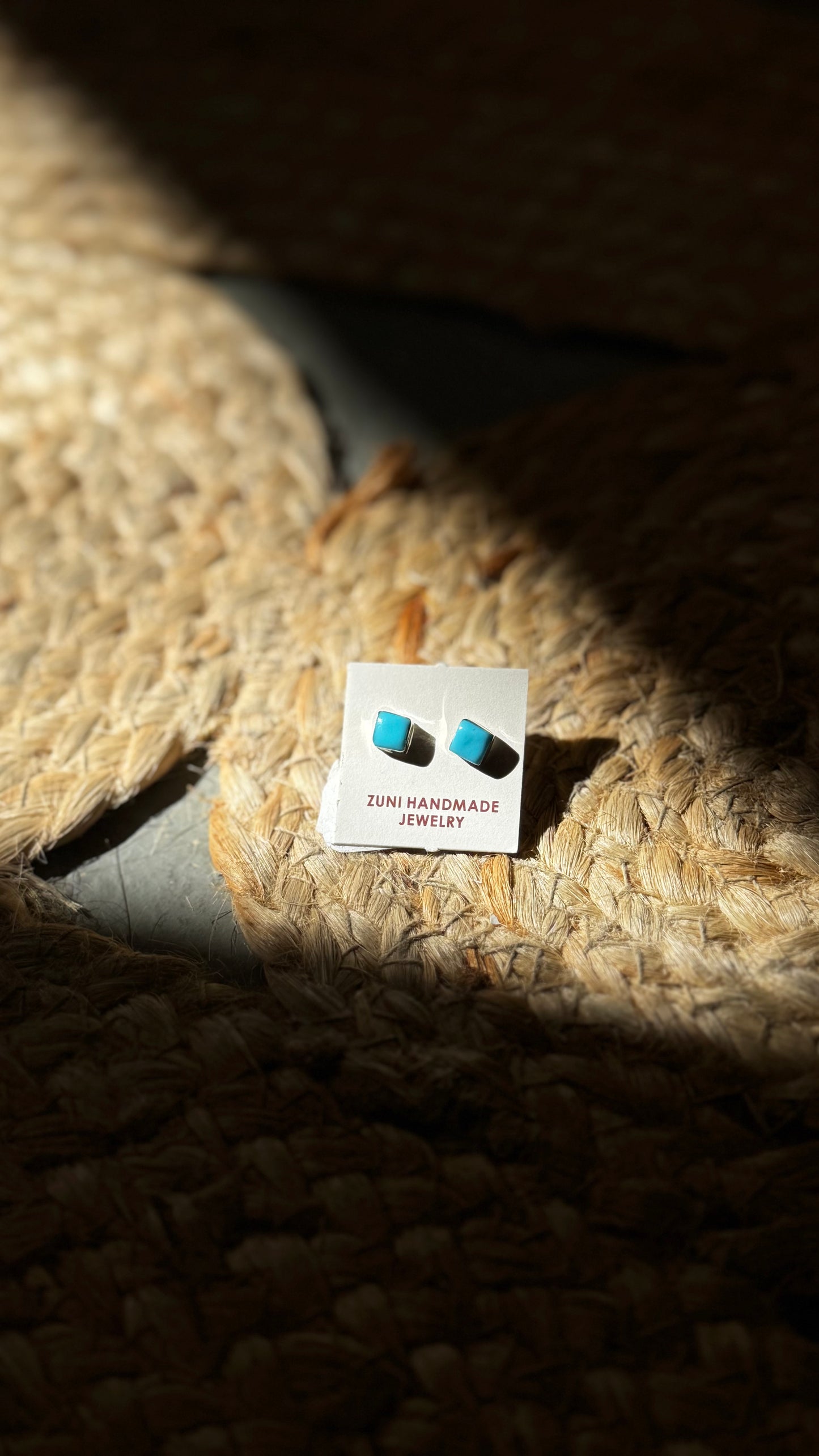 handmade turquoise square stud earring