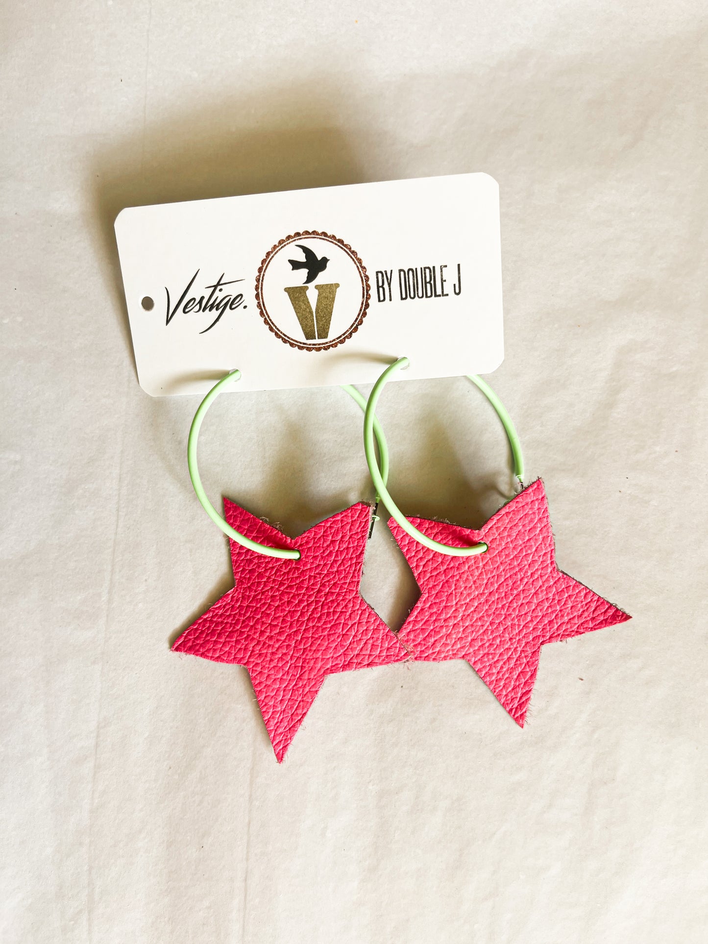 Neon stars hoop earring