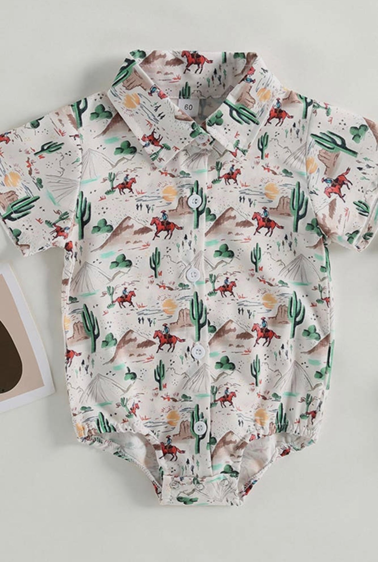 Western Button Down Onesie