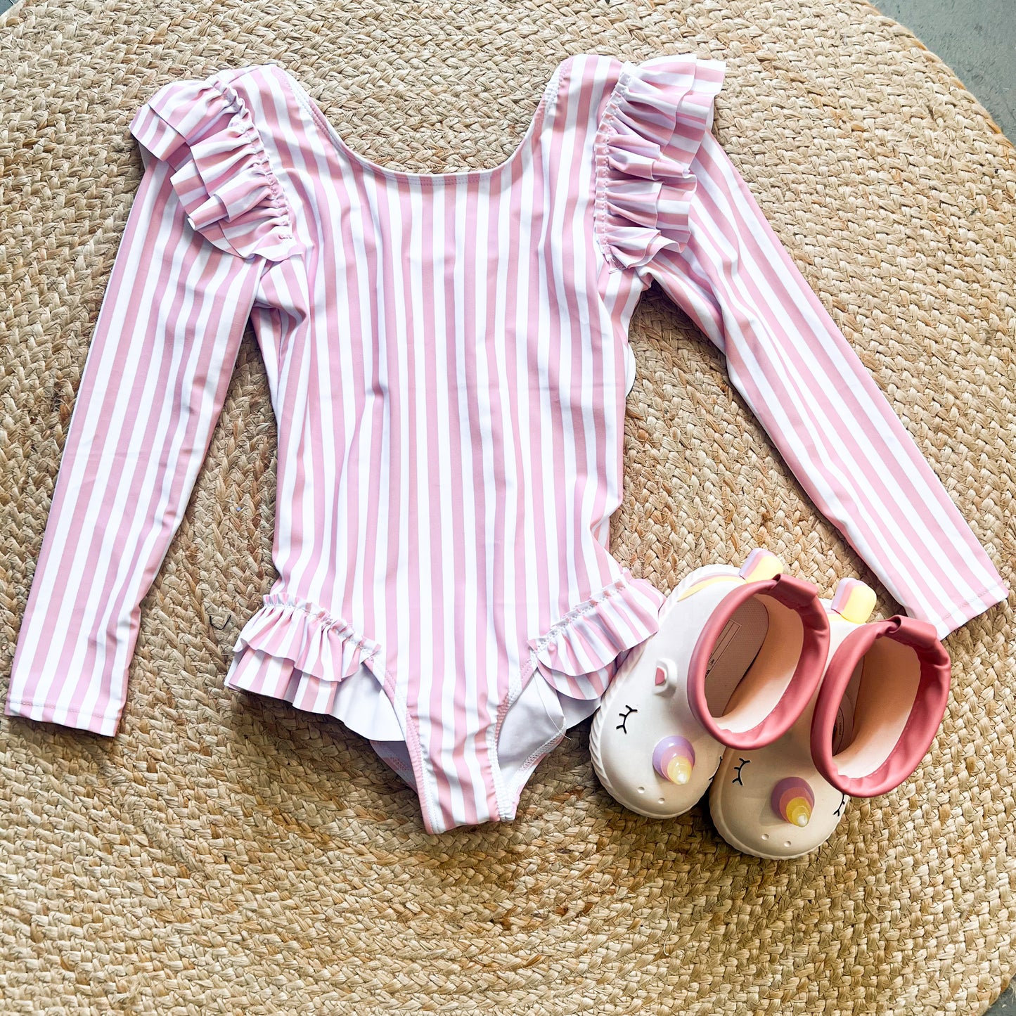 Pink Striped Long Sleeve Swimmy