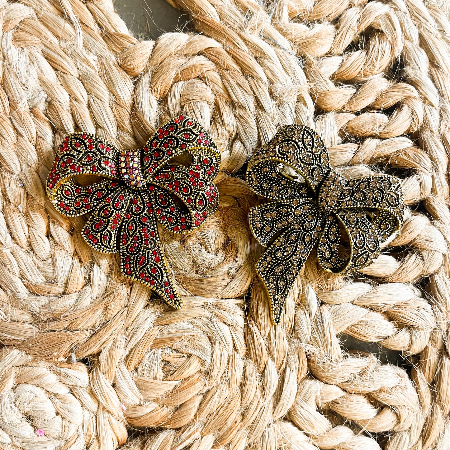Jeweled Bow Brooch