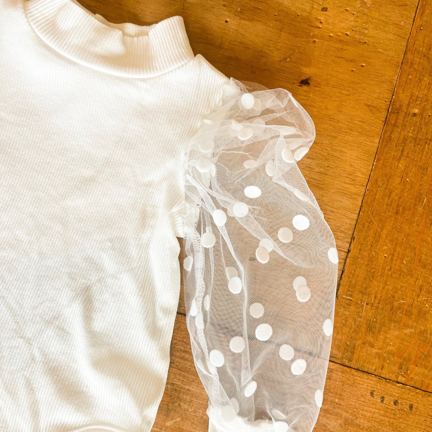 Mesh Mock Puff Sleeve Onesie