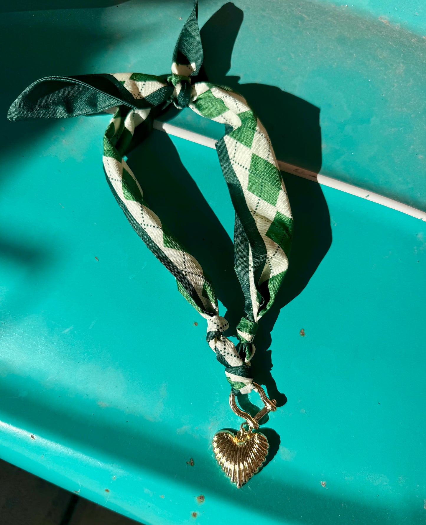 Bit n heart scarf necklace