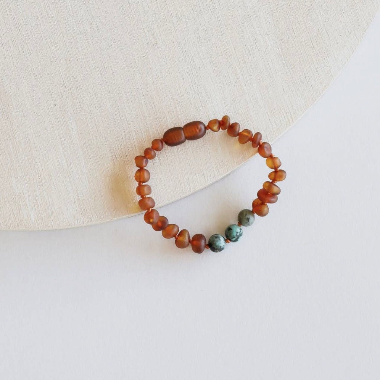 Amber + turquoise jasper anklet or bracelet