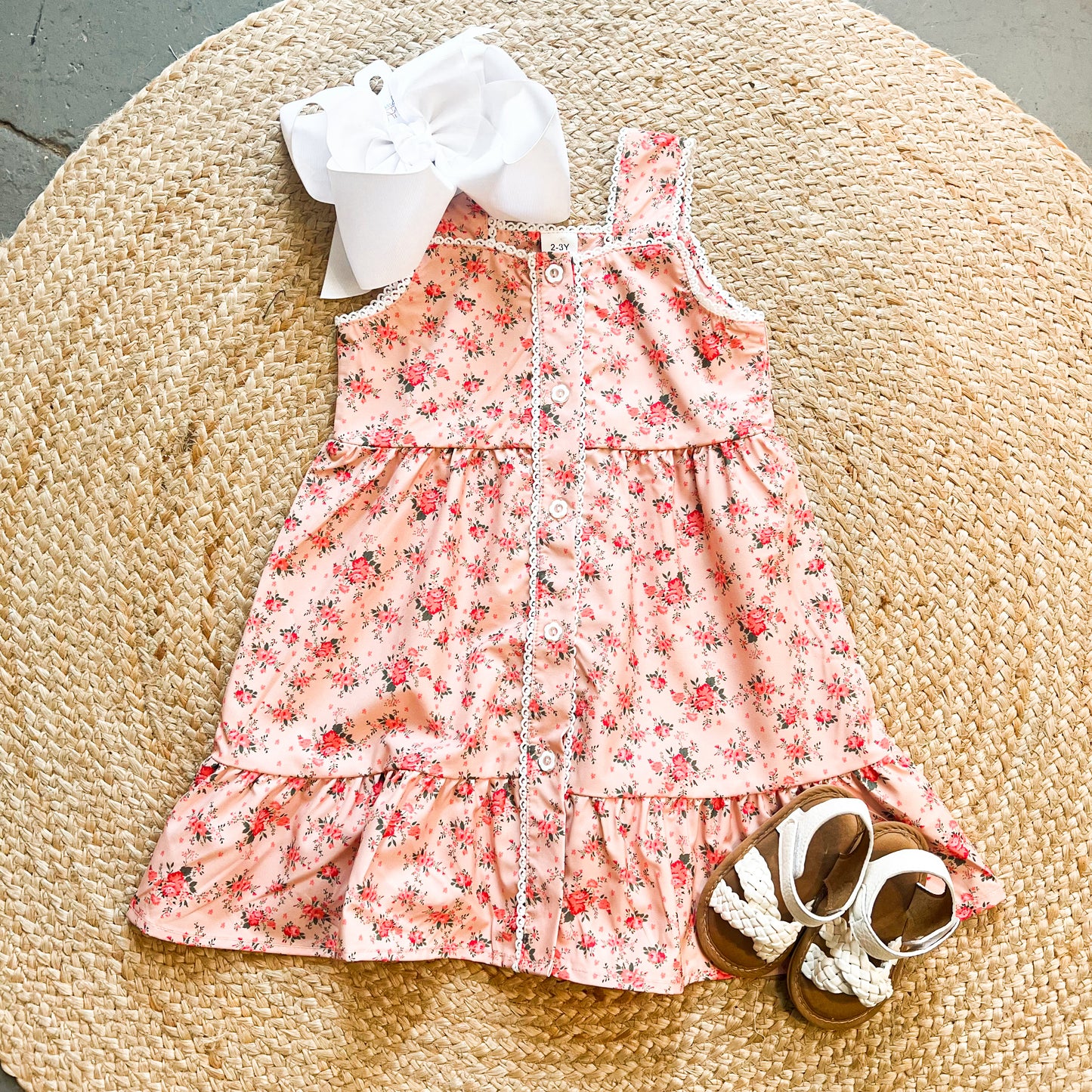 Floral Lace Trim Dress