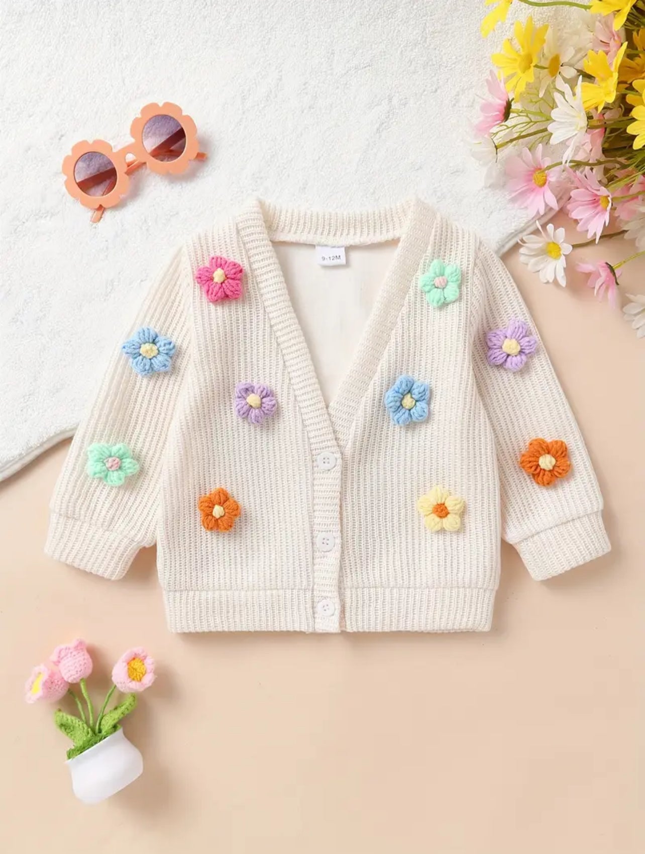 Puff Flower Cardigan