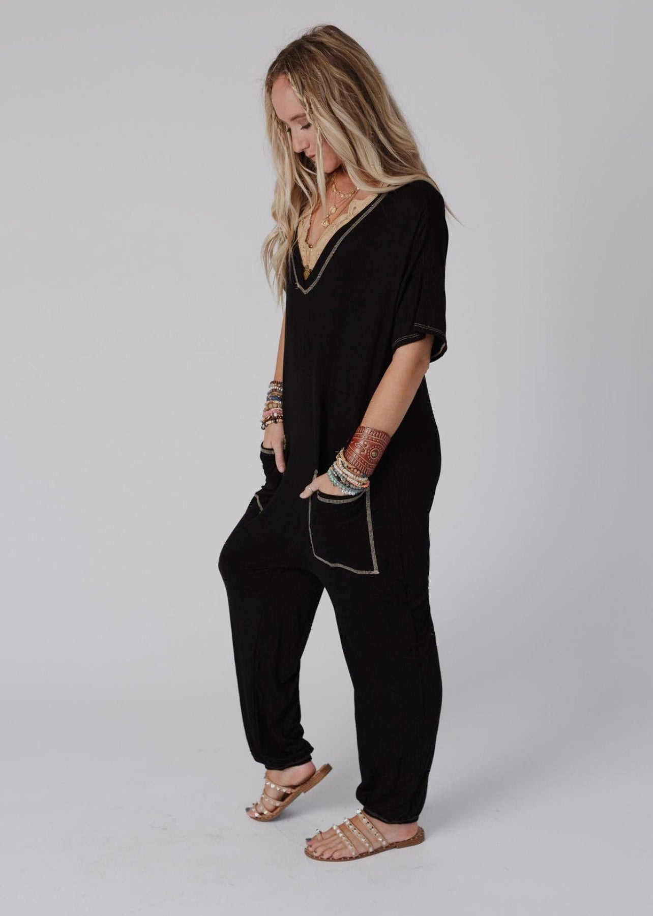 Short Sleeve Harem Jumpsuit