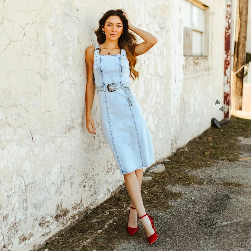 Denim Buckle Dress