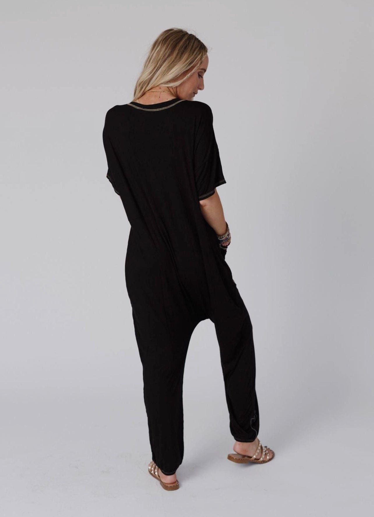 Short Sleeve Harem Jumpsuit