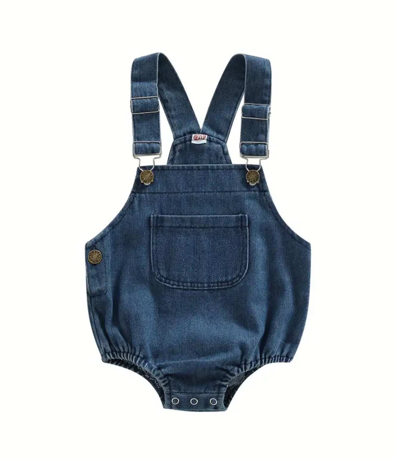 Baby denim overall romper