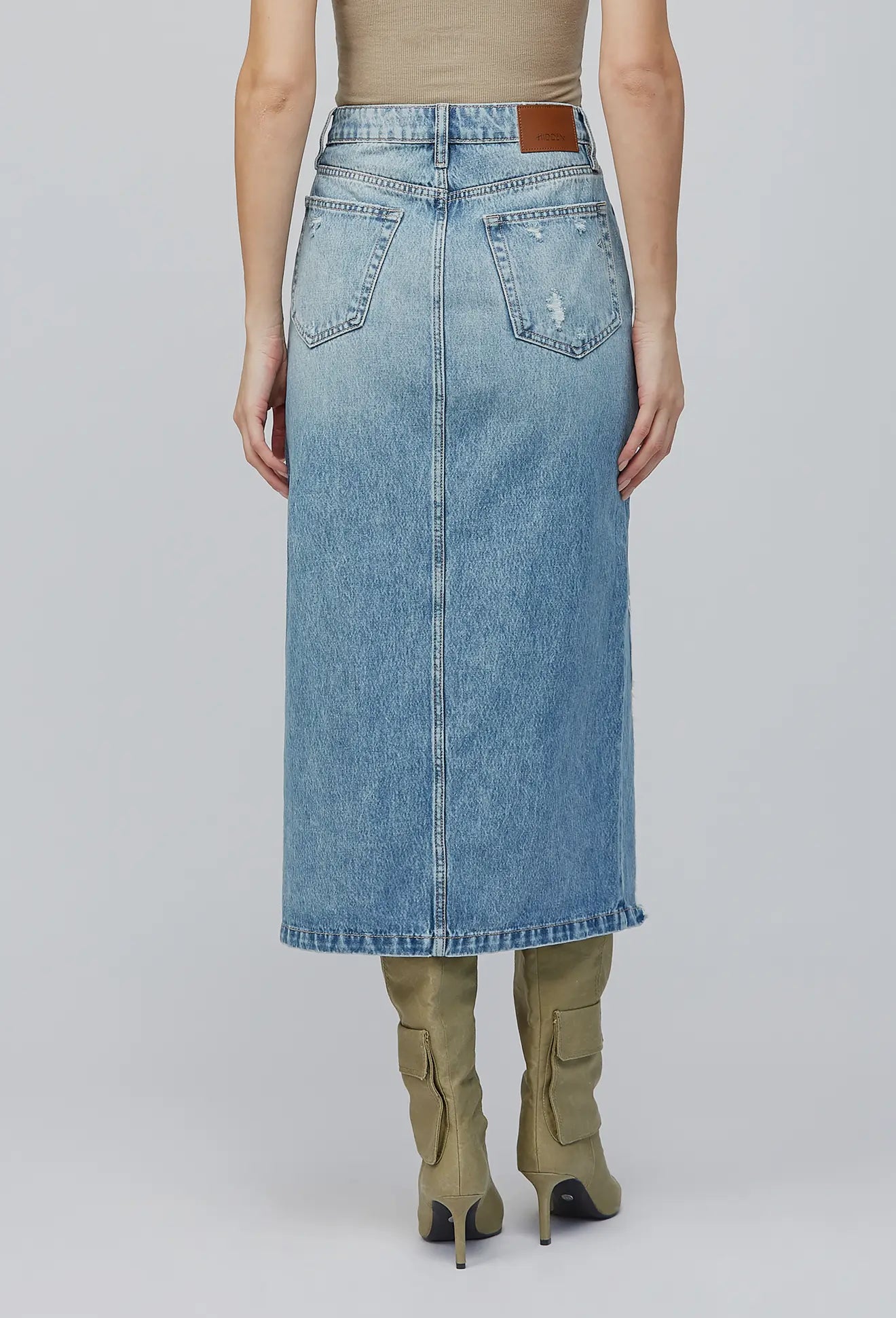 The Peyton Distressed Maxi Skirt