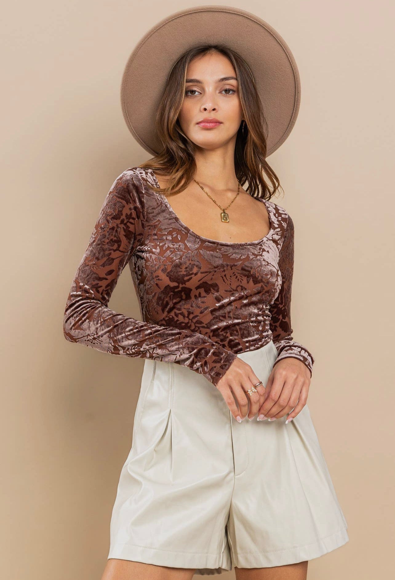 Velvet Floral Bodysuit