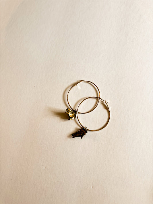 Wild Horse Gold Hoops