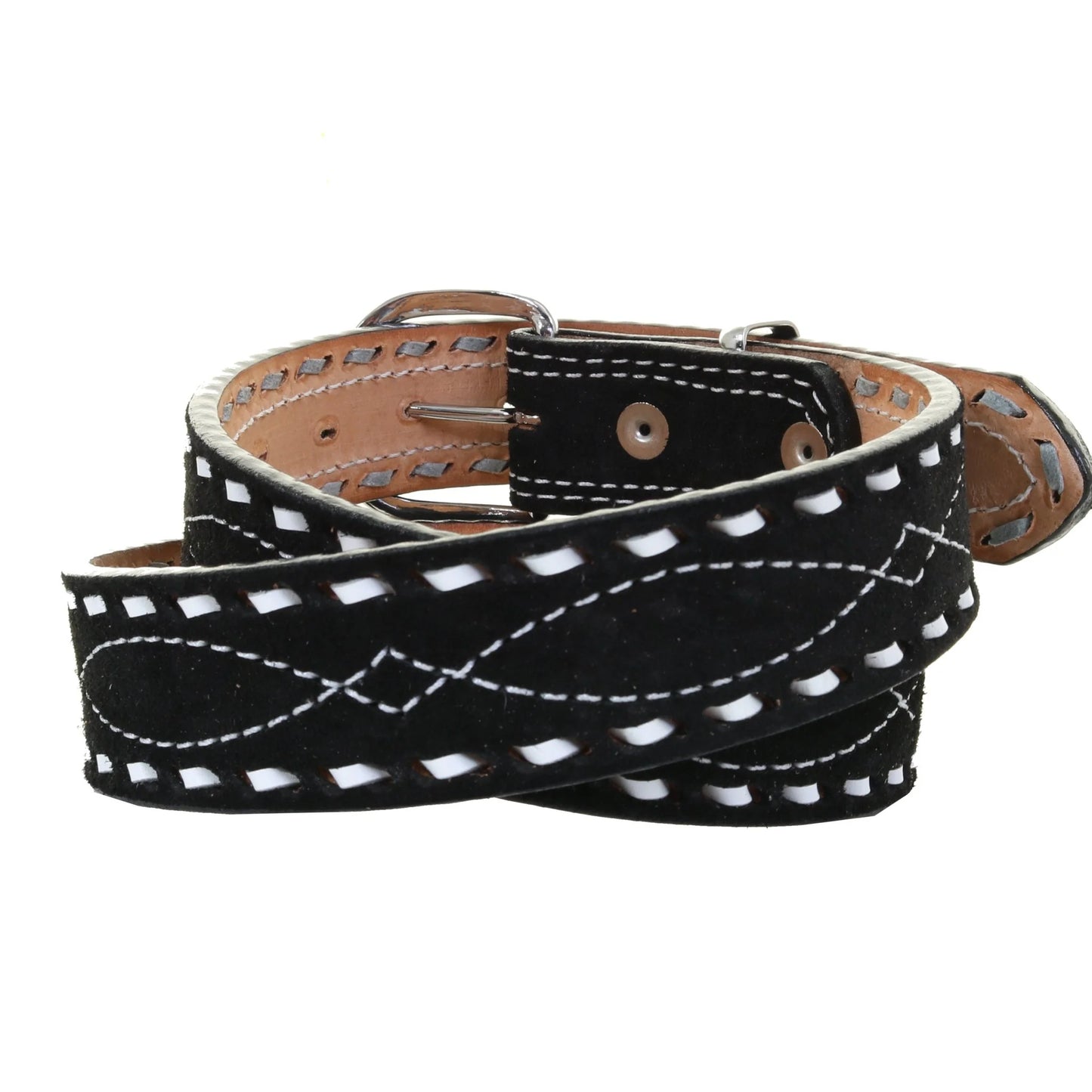 B1194B Black Suede Belt