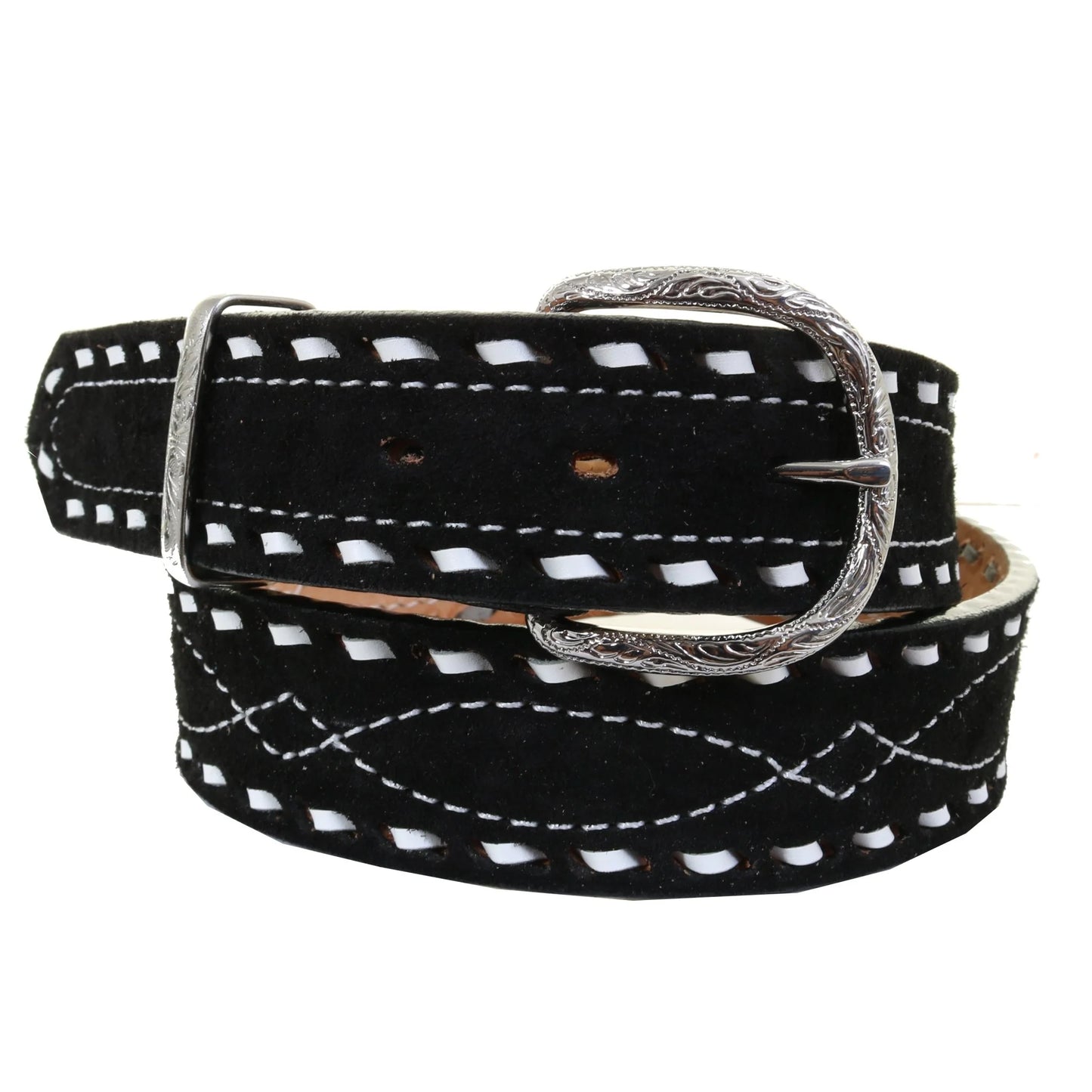 B1194B Black Suede Belt