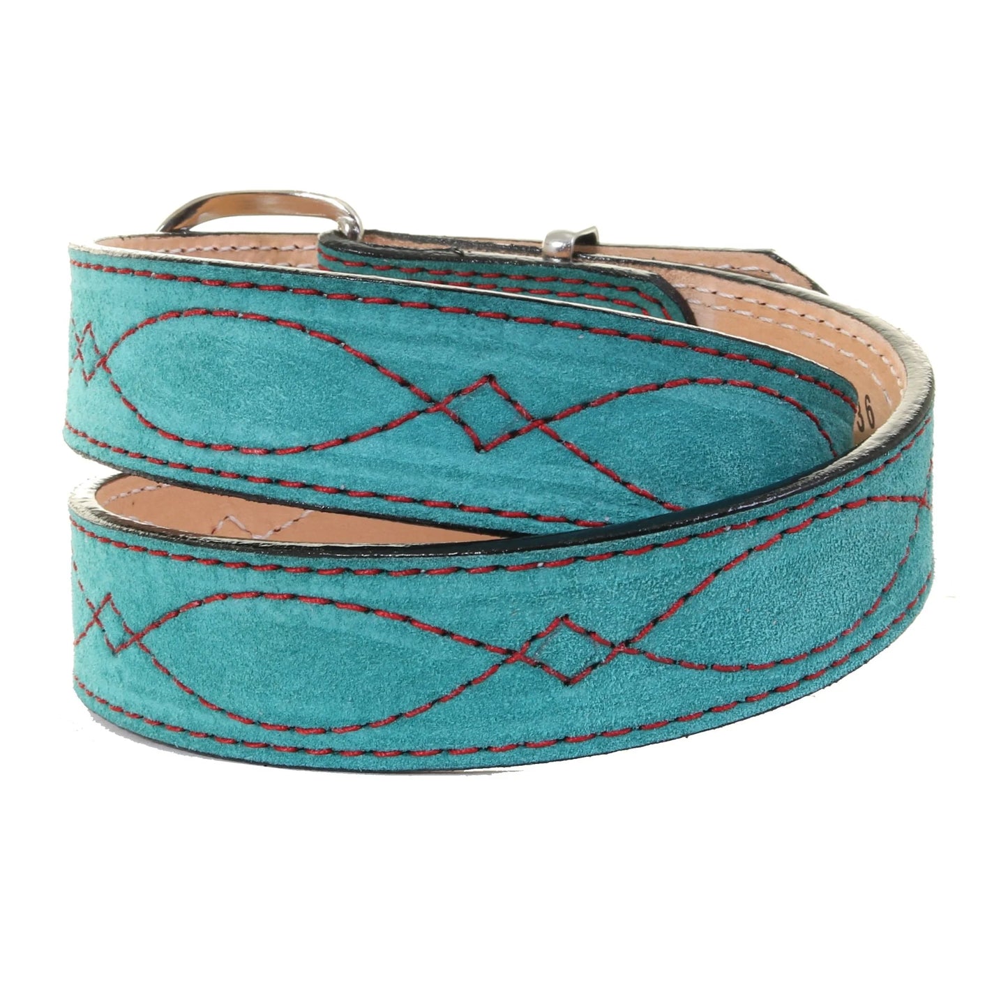B1198B Turquoise Suede Belt