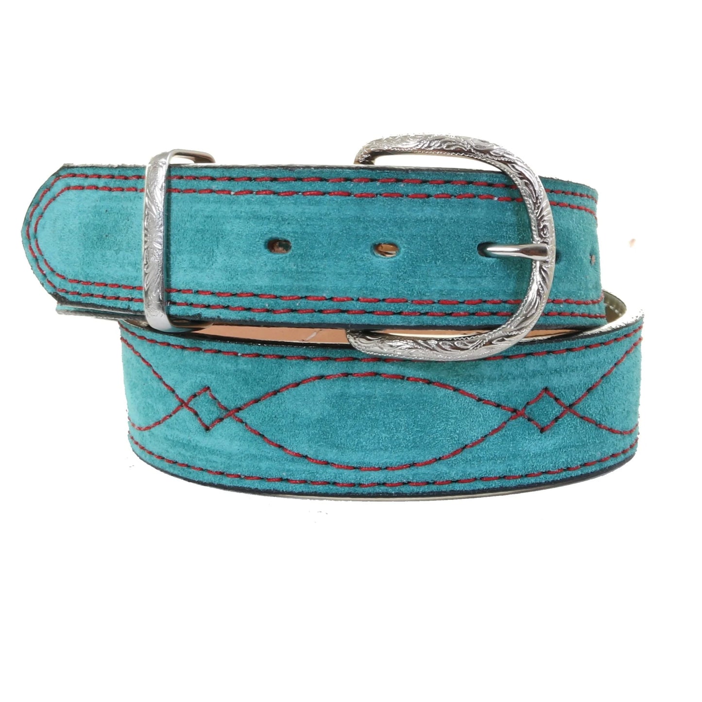 B1198B Turquoise Suede Belt