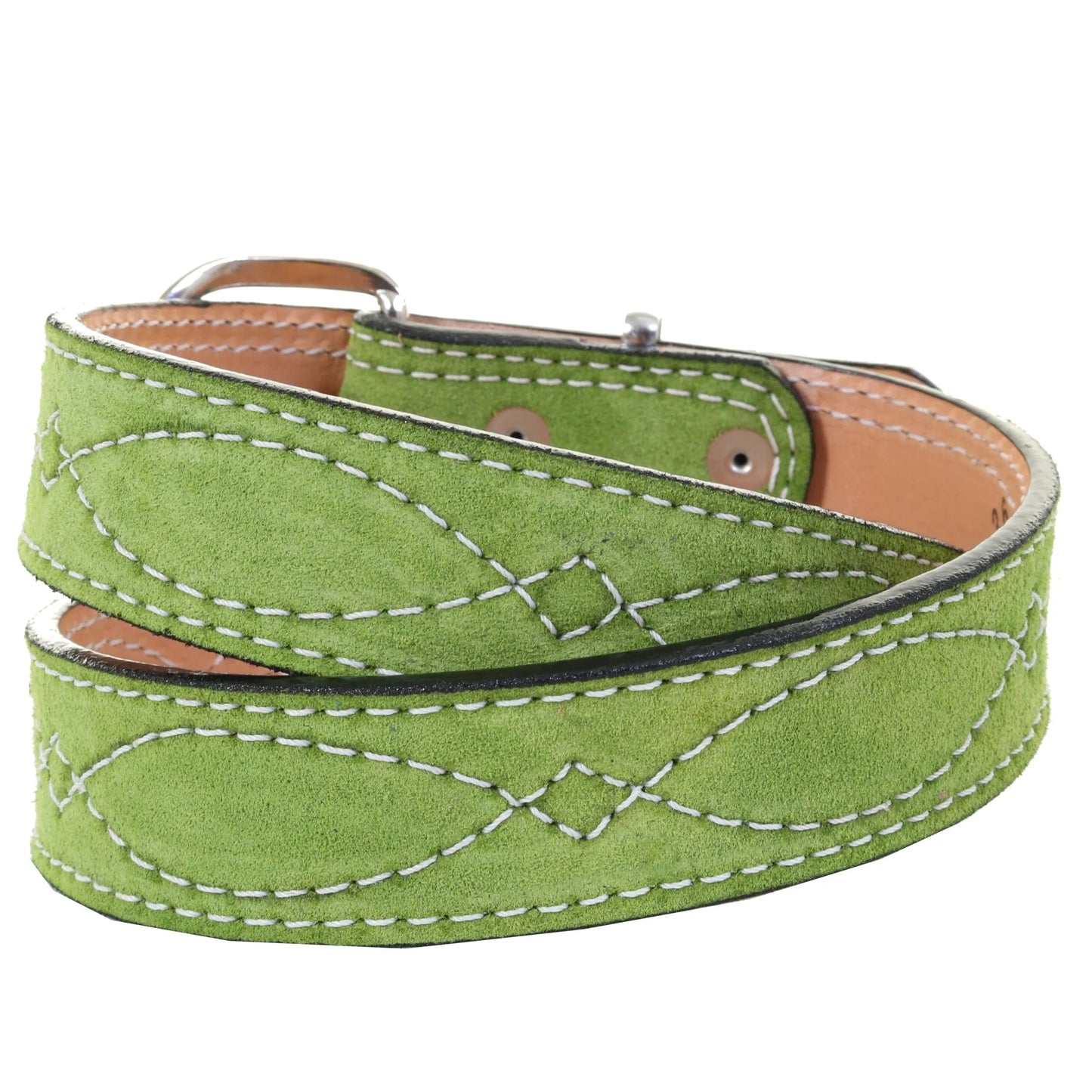 B1216A Lime Green Suede Belt