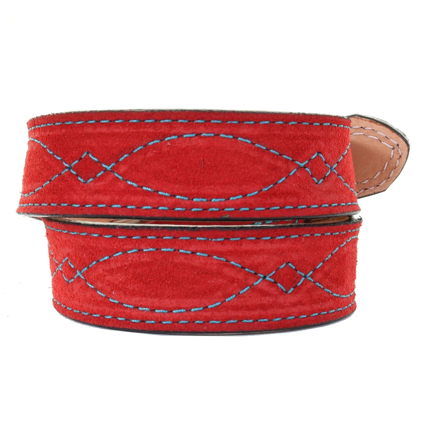 B1217A Red Suede Belt
