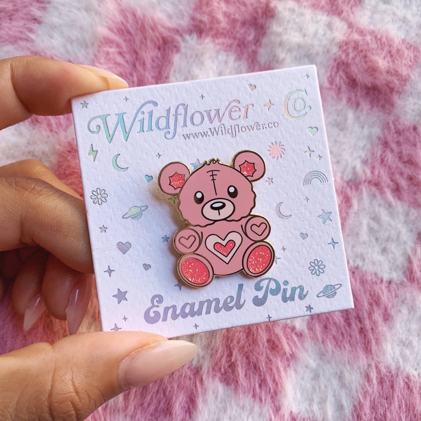 Teddy Bear Pin: Green