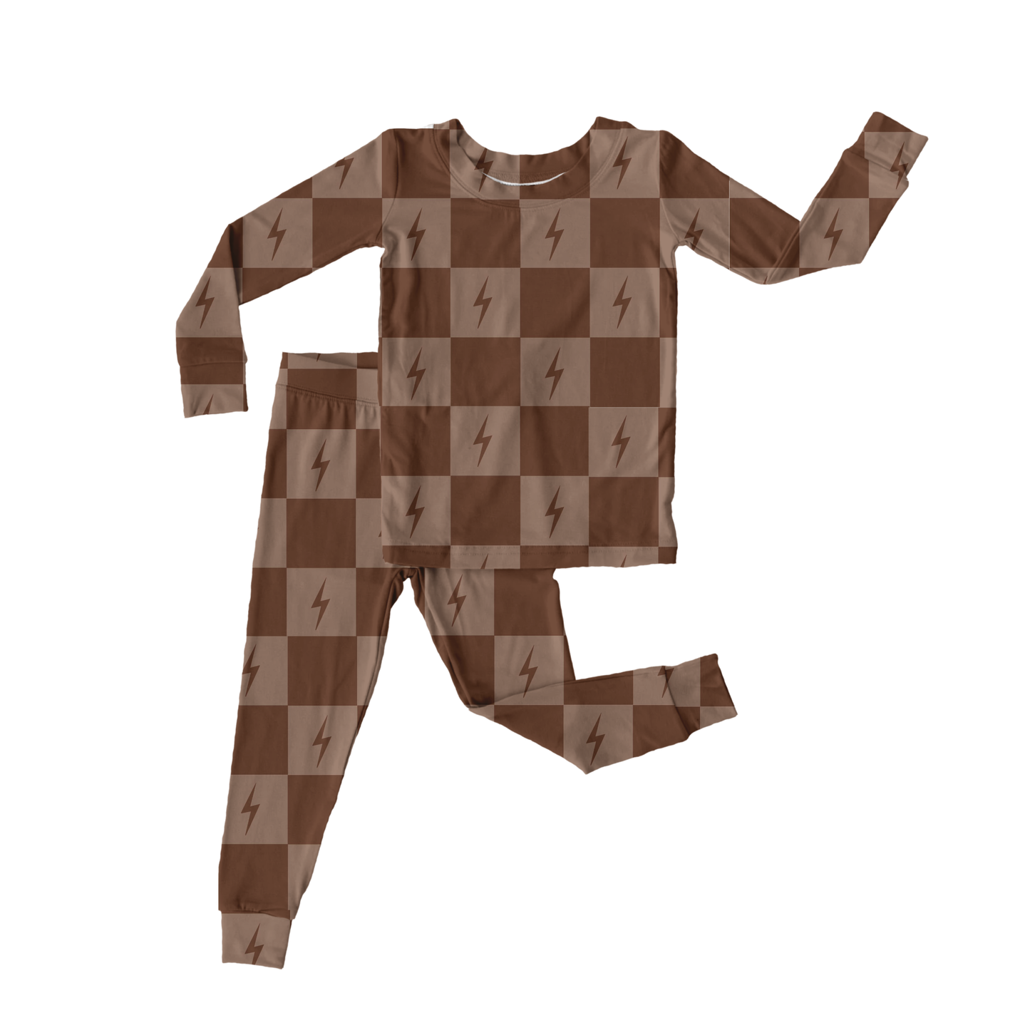 Bolt checkered bamboo jammies
