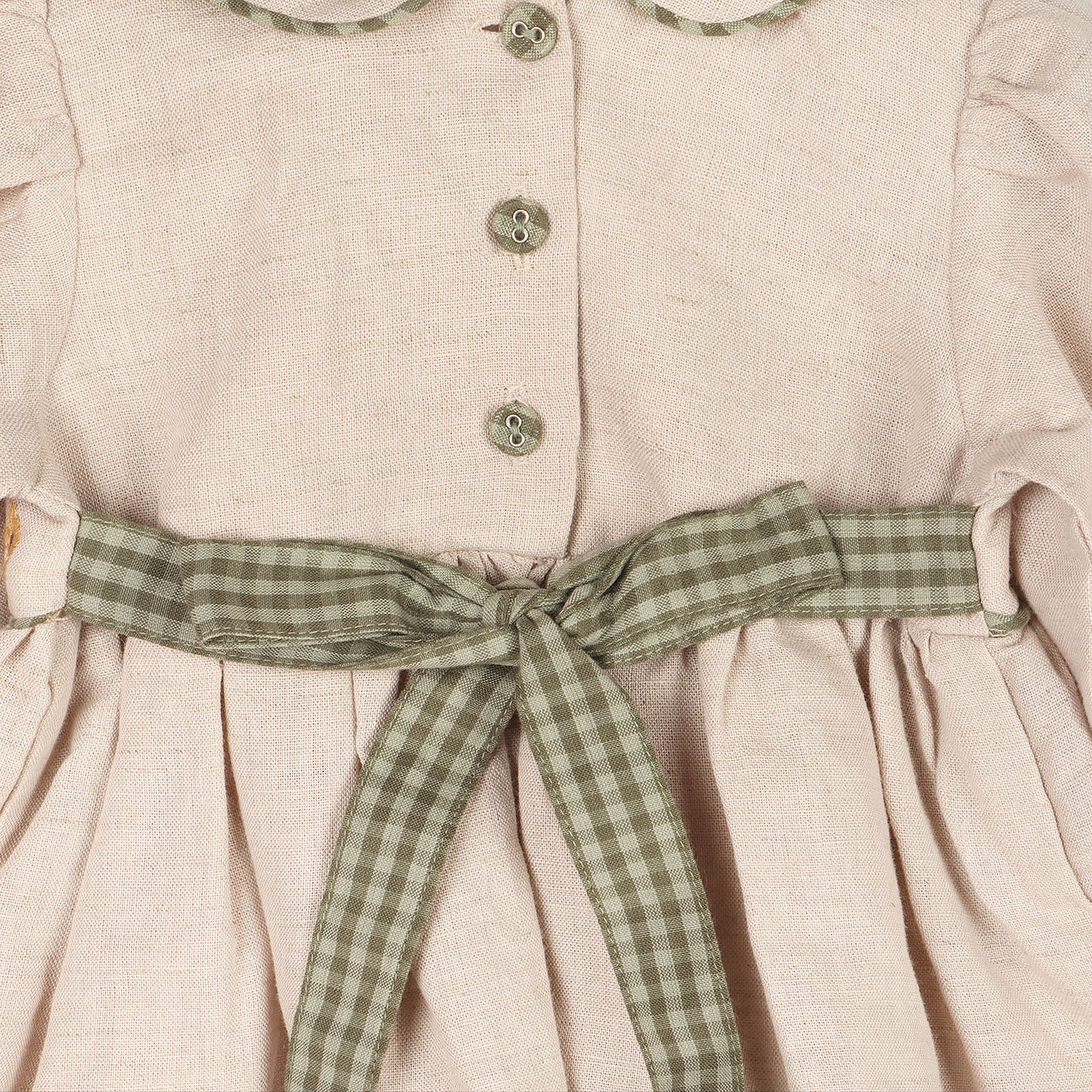 Linen Floral embroidered dress & bloomers
